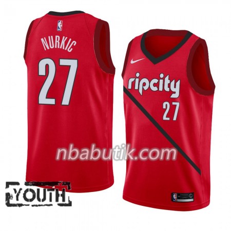 NBA Børn Trøje Portland Trail Blazers Jusuf Nurkic 27 2018-19 Nike Rød Swingman